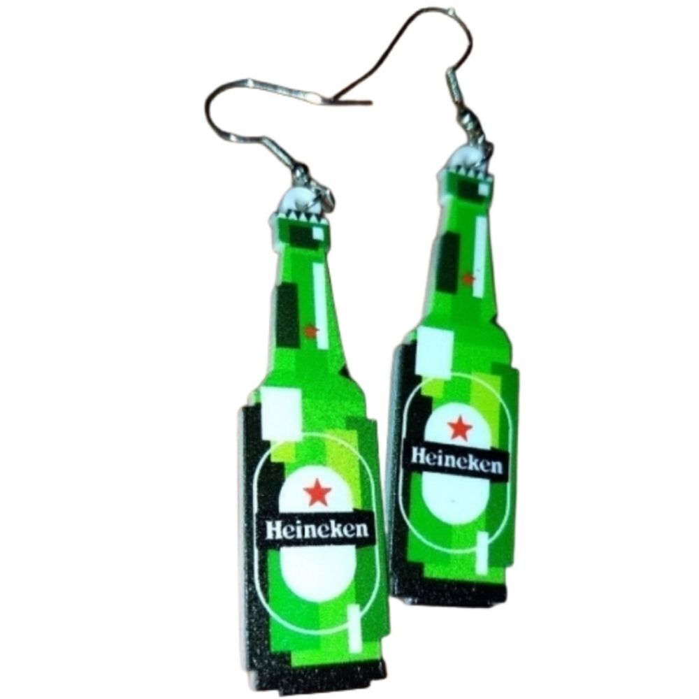 Funny beer bottle acrylic earrings
